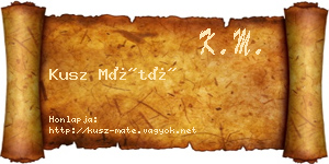 Kusz Máté névjegykártya