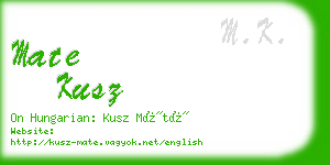 mate kusz business card